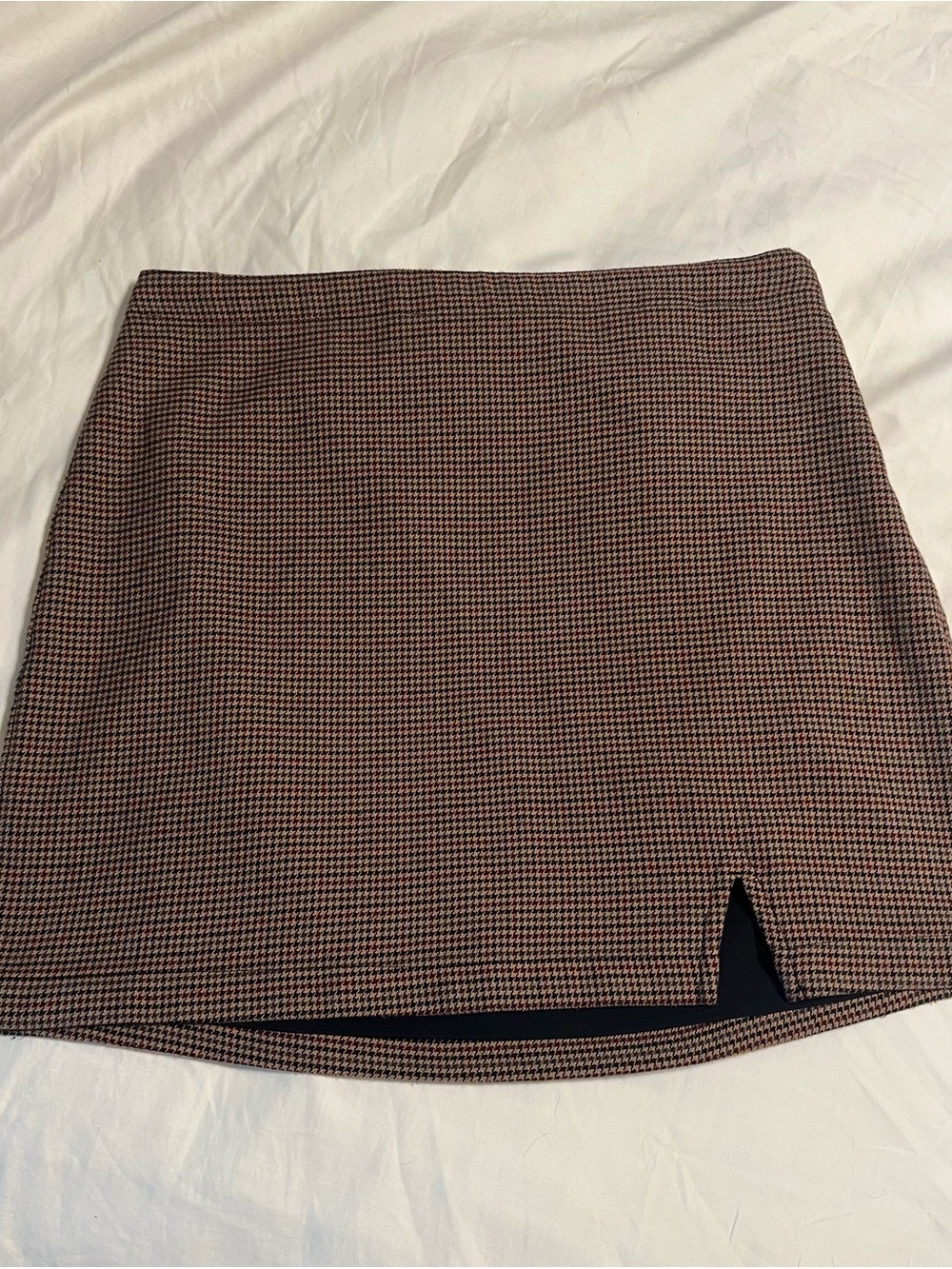 Abercrombie & Fitch Brown and Black Houndstooth Mini Skirt